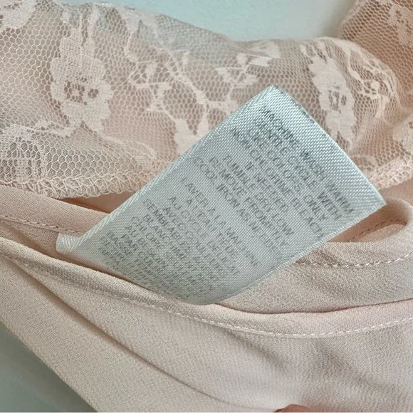 Pale Peachy-Pink Sheer Nightie with Floral Lace Overlay - Picture 5 of 6